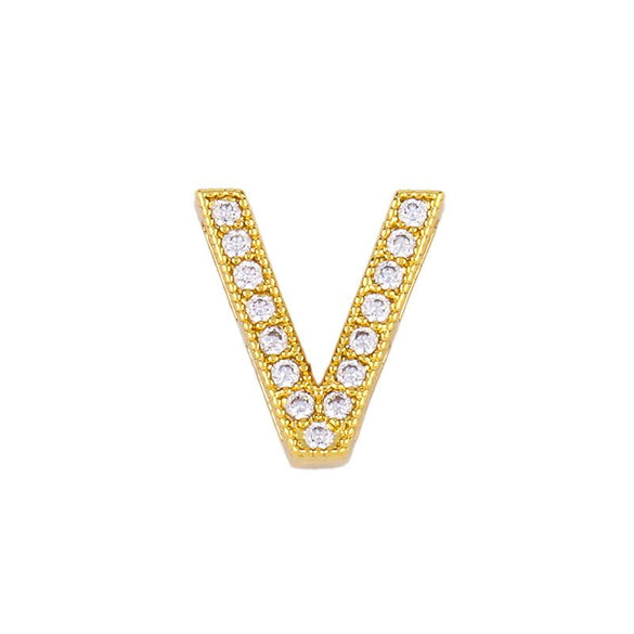 Fashion Letter Copper Gold Plated Zircon Necklace