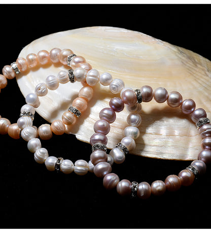 Simple Style Round Pearl Beaded Bracelets 1 Piece