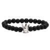 Black Frosted Bead Diy Crown Bracelet White Turquoise Crown Men's Bracelet