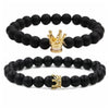 Black Frosted Bead Diy Crown Bracelet White Turquoise Crown Men's Bracelet