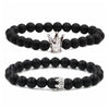 Black Frosted Bead Diy Crown Bracelet White Turquoise Crown Men's Bracelet