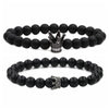 Black Frosted Bead Diy Crown Bracelet White Turquoise Crown Men's Bracelet