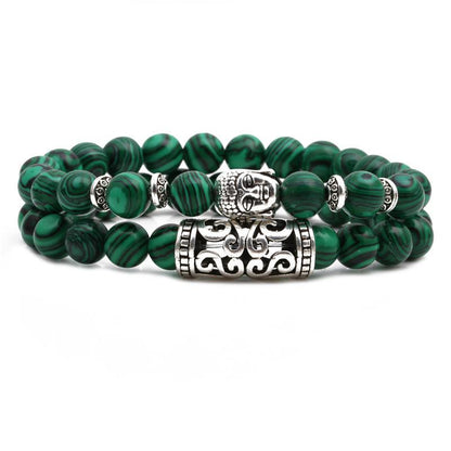 Malachite Owl Buddha Head Elbow Set Bracelet Lion Head Elephant Beaded Bracelet