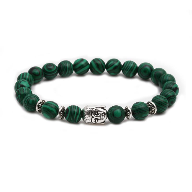 Malachite Owl Buddha Head Elbow Set Bracelet Lion Head Elephant Beaded Bracelet