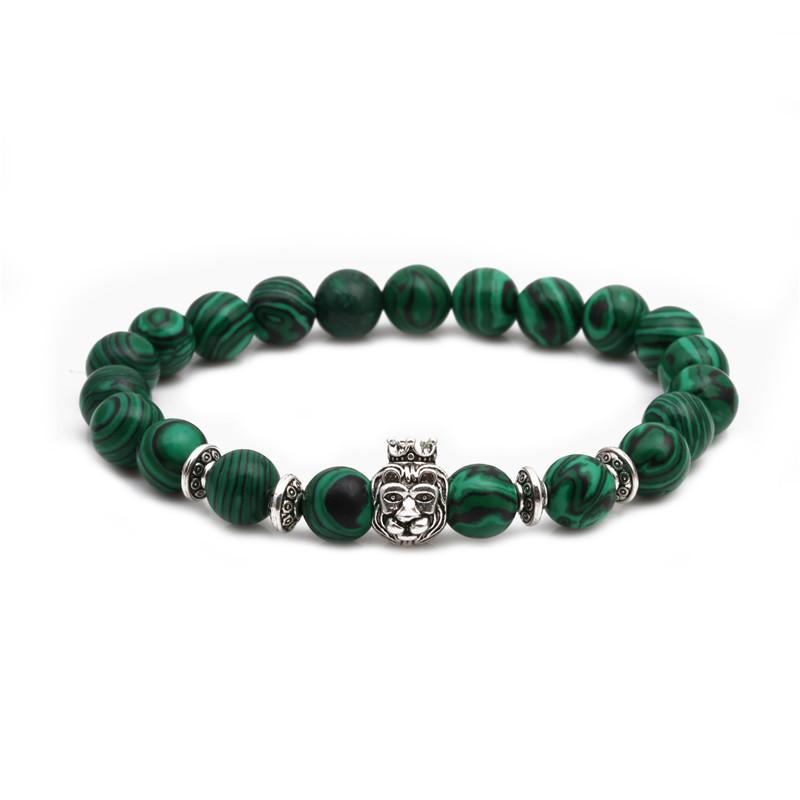 Malachite Owl Buddha Head Elbow Set Bracelet Lion Head Elephant Beaded Bracelet