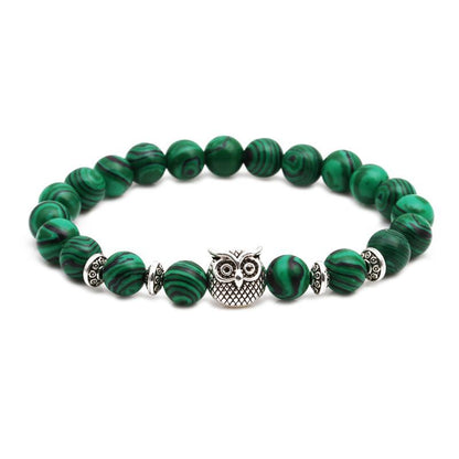 Malachite Owl Buddha Head Elbow Set Bracelet Lion Head Elephant Beaded Bracelet