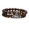 Tiger Eye Stone Owl Buddha Head Bend Set Bracelet Lion Head Elephant Beaded Bracelet