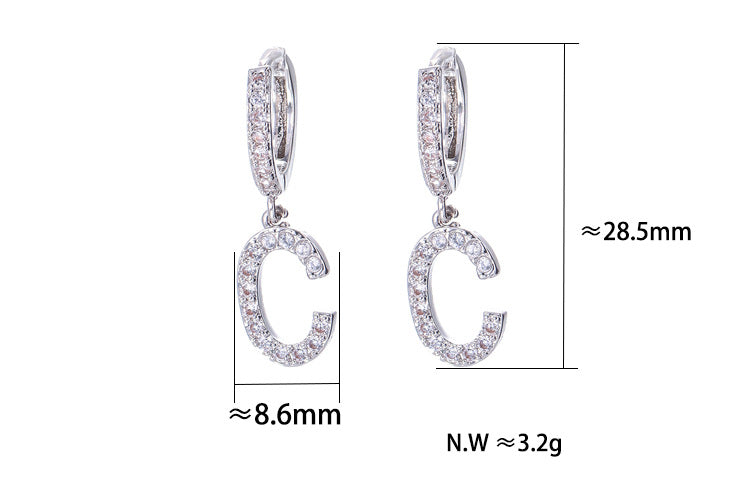 Fashion Letter Single Large Size Earrings