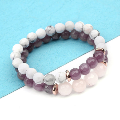 Casual Basic Marble Turquoise Crystal Bracelets