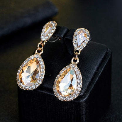 Retro Water Droplets Plating Alloy Earrings Ear Studs