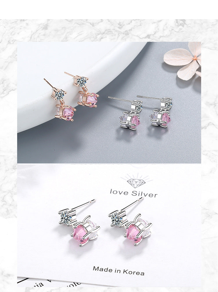 1 Pair Ig Style Simple Style Round Plating Inlay Copper Zircon Drop Earrings