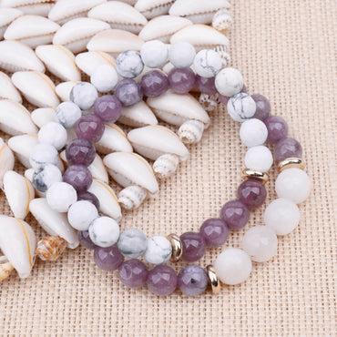 Casual Basic Marble Turquoise Crystal Bracelets