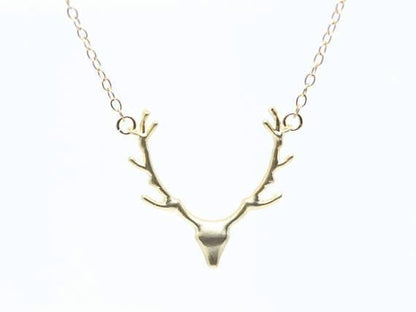 Simple Antler Necklace Christmas Elk Reindeer Pendant Necklace Female Clavicle Chain Fawn Antler Necklace Wholesale