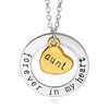 New Fashion Geometric Round Love Pendant Necklace I Love You Family Necklace Suit Wholesale