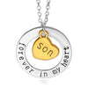 New Fashion Geometric Round Love Pendant Necklace I Love You Family Necklace Suit Wholesale