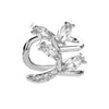 New Rose Ear Clip Zircon Ear Clip Sweet Leaf Curved Ear Bone Clip Earrings