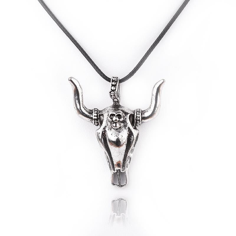 Fashion New Punk Retro Bull Head Pendant Necklace Wholesale