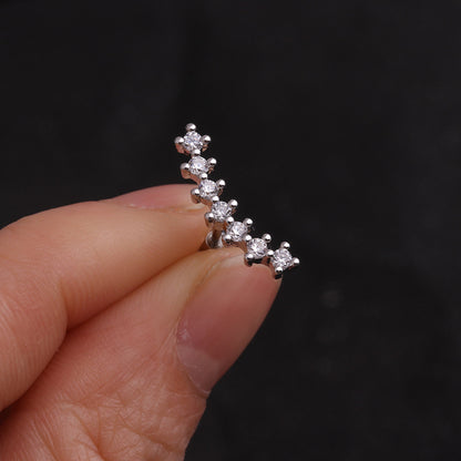 Hot Sale  Zircon Screw Ear Stainless Steel Earrings