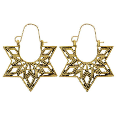 Retro Geometric Plating Alloy Earrings