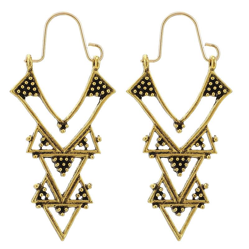 Retro Geometric Plating Alloy Earrings