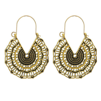 Retro Geometric Plating Alloy Earrings