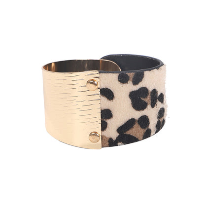 Hot Selling Jewelry  Retro National Style Leopard Leather Bracelet Bracelet  Wholesale