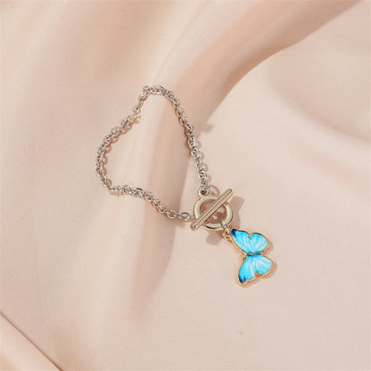 Summer New Product Gradient Butterfly Necklace Couple Clavicle Chain Butterfly Bracelet Wholesale