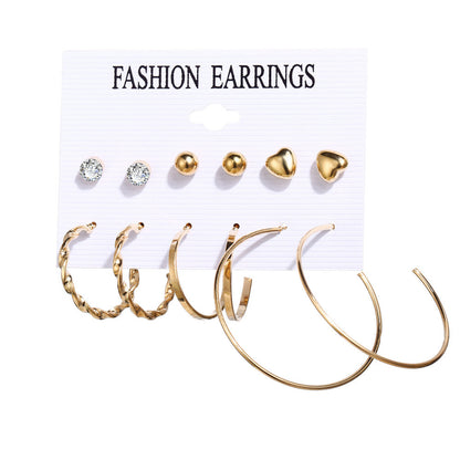 Acrylic Artificial Pearl Circle Tassel Earrings Set 6 Piece Set Hot Selling Earrings Wholesale Gooddiy