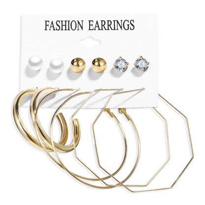 Acrylic Artificial Pearl Circle Tassel Earrings Set 6 Piece Set Hot Selling Earrings Wholesale Gooddiy