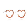 New Earrings Simple Metal Frosted Heart-shaped Earrings Ladies Temperament Carved Opening Love Earrings Wholesale Gooddiy