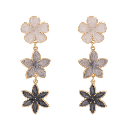 Fashion Retro Lilac Oil Drop Flower Earrings Three Earrings Personalized Earrings Wholesale Gooddiy