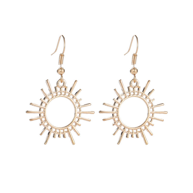 New Earrings Trend Gear Earrings Creative Geometric Alloy Jewelry Sun Earrings Wholesale Gooddiy