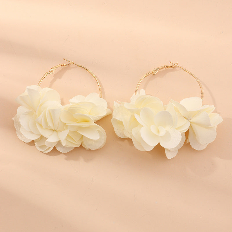 Fashion Flower Alloy No Inlaid Earrings