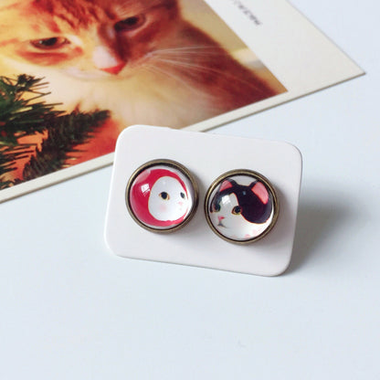 Cartoon Style Cat Alloy Plating Women's Ear Studs