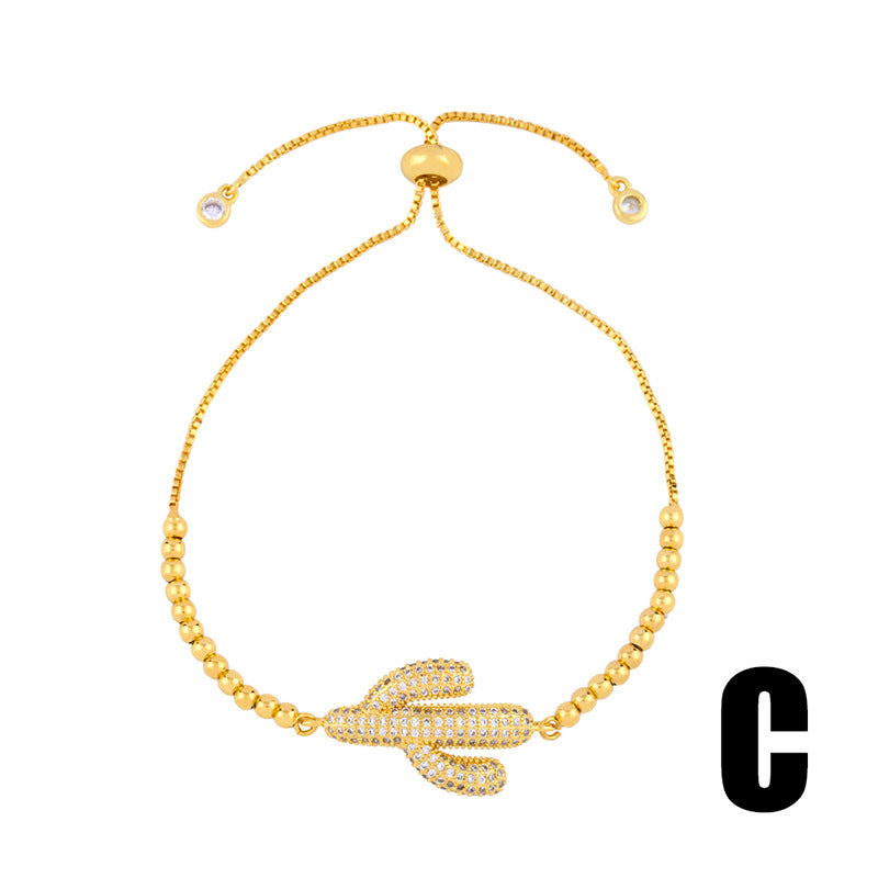 Classic Fashion Zircon Crystal Pull Bracelet Women Cactus Bracelet Wholesales Fashion