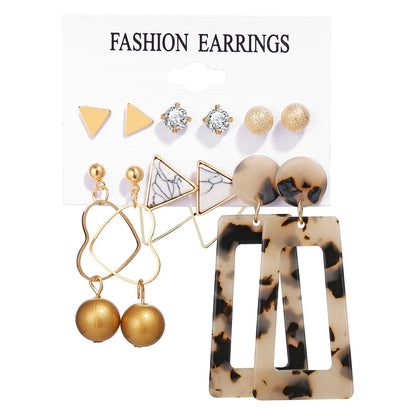 Acrylic Artificial Pearl Circle Tassel Earrings Set 6 Piece Set Hot Selling Earrings Wholesale Gooddiy