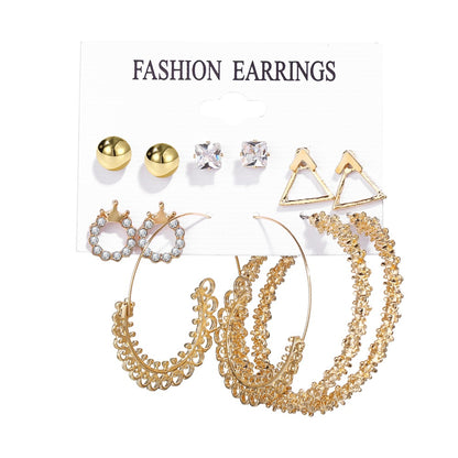 Acrylic Artificial Pearl Circle Tassel Earrings Set 6 Piece Set Hot Selling Earrings Wholesale Gooddiy