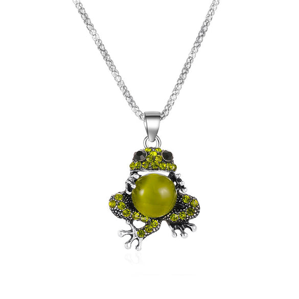New Cute Cute Pet Jewelry Opal Cute Frog Earrings Elastic Ring Exquisite Toad Sweater Chain Wholesale Gooddiy
