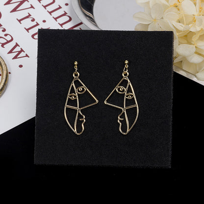 1 Pair Fashion Human Face Metal Plating Women's Drop Earrings