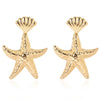 Lady Fashion Ethnic Style Starfish Plating Inlaid Shell Alloy No Inlaid Earrings