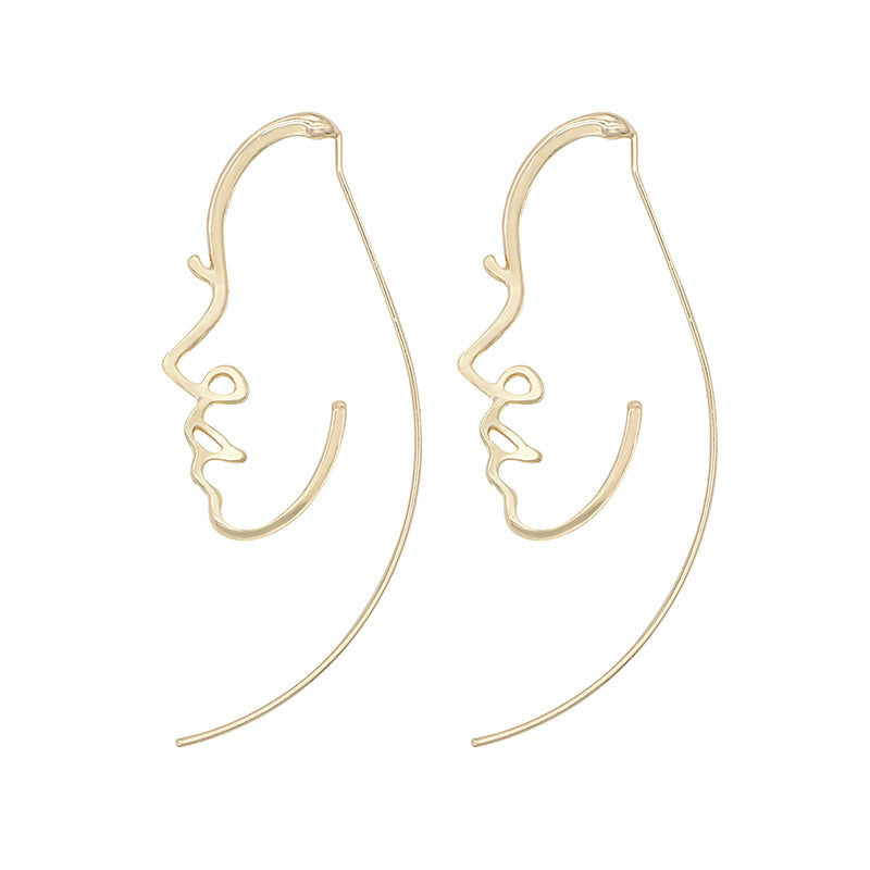 1 Pair Fashion Human Face Metal Plating Women's Drop Earrings