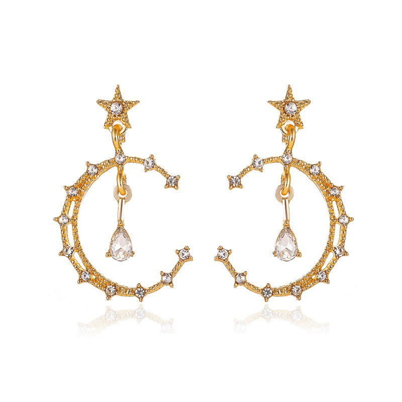 New Fashion  Exaggerated Star Moon Earrings Earrings Ladies Long Star Earrings Wholesale Gooddiy