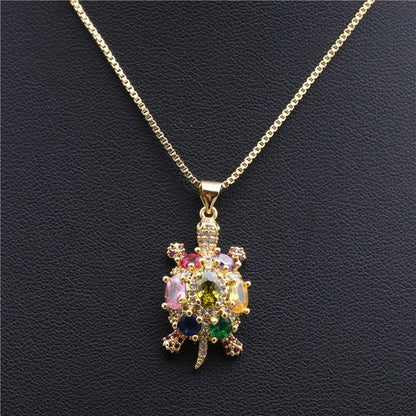 Jewelry Micro-set Zircon Turtle Pendant Necklace Ladies Necklace Copper Necklace Wholesale Gooddiy