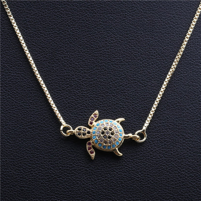 Jewelry Micro-set Zircon Turtle Pendant Necklace Ladies Necklace Copper Necklace Wholesale Gooddiy