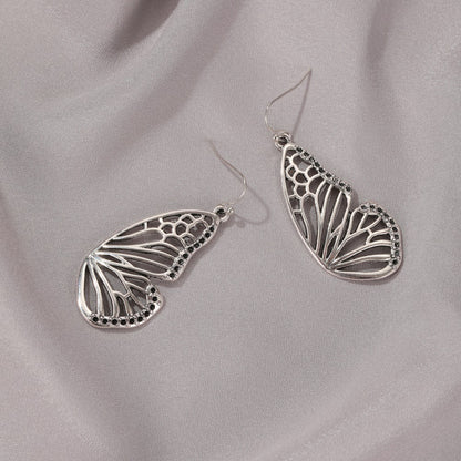 New Long Gold Butterfly Pendant Earrings Retro Hollow Half Butterfly Earrings Wholesale Gooddiy