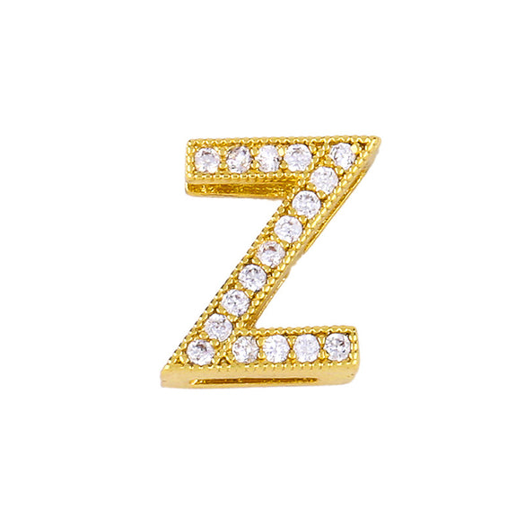 Fashion Letter Copper Gold Plated Zircon Necklace