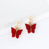 Korean Style Hot Selling Sweet Color Zircon Acrylic Butterfly Earrings Simple Earrings Wholesale Gooddiy