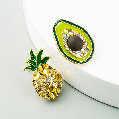 Korea Same Earrings Ladies Asymmetrical Pineapple Avocado Cute Earrings Wholesale Gooddiy