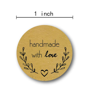 kraft paper roll sticker olive branch handmade self-adhesive production gift label 500