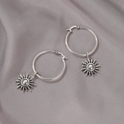 Hot Sale Retro Sun Flower Personality  Simple Short Sun Earring Wholesale